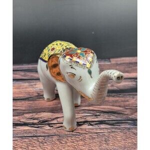 VTG Porcelain Elephant Figurine Good Luck Indian Thai‎ Decor Symbolic Statue